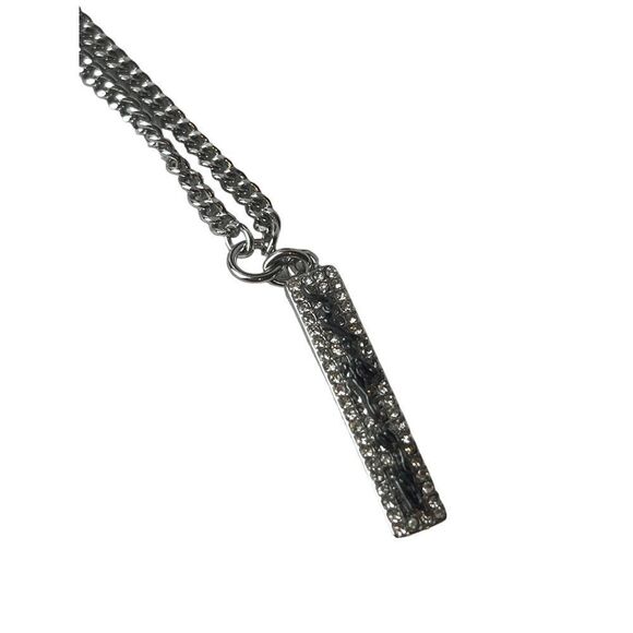 NWT KARL LAGERFELD PARIS Two-Tone Pavé Paris Layered Pendant Necklace - Picture 4 of 6